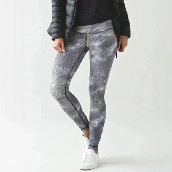 Lululemon Wunder Under Pant III In Diffusion White Black Size 4 - Picture 1 of 10